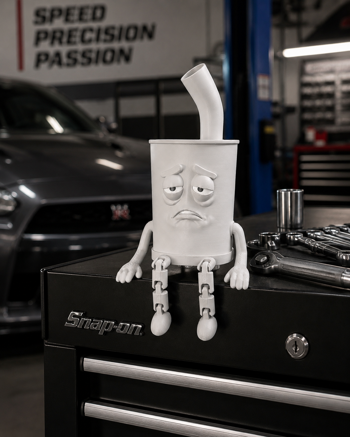 Exhausted Exhaust Figurine