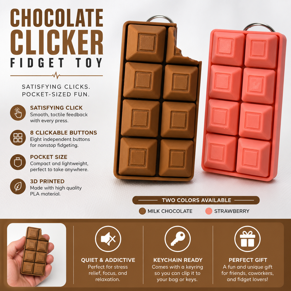 3D Printed Candy Bar Clicker Fidget Toy