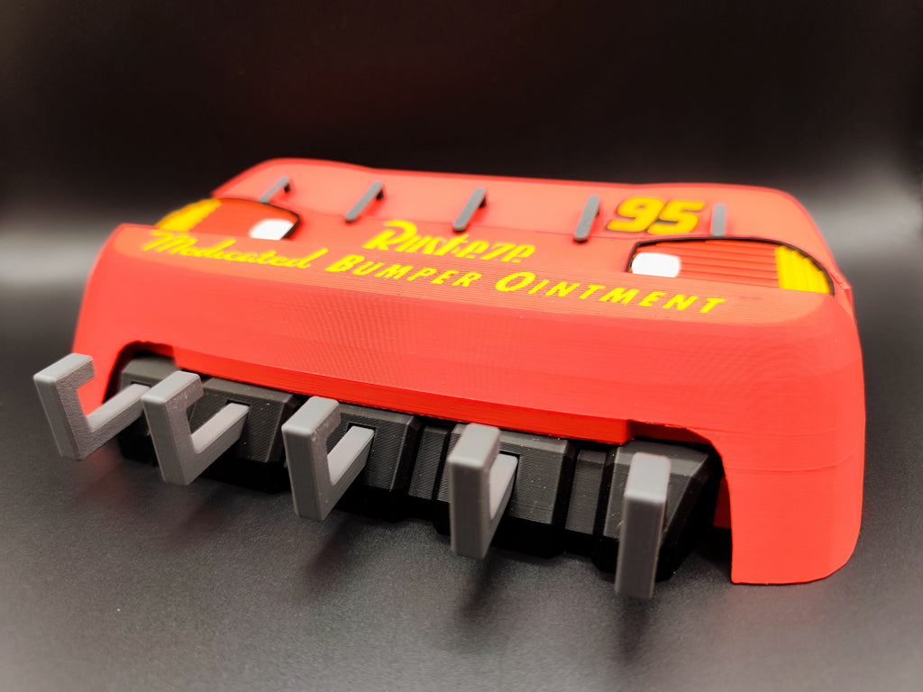 3D Printed Lightning McQueen Racing Car Wall Key Holder | Automotive Key Organizer with 5 keys