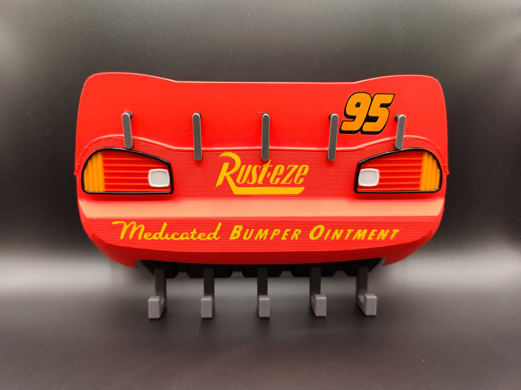 3D Printed Lightning McQueen Racing Car Wall Key Holder | Automotive Key Organizer with 5 keys