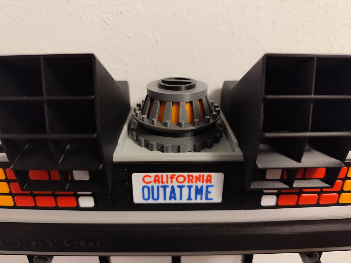 3D printed retro time travel dashboard wall key holder with six hooks - product view 10