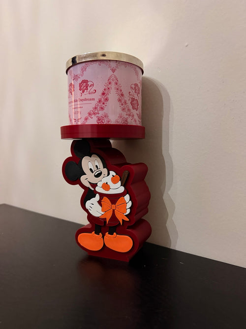 3D printed fall candle holder shown from an angled side view with candle