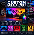 Custom personalized 3D printed RGB LED lightbox sign, product image 1 of 5 by A&S Studio