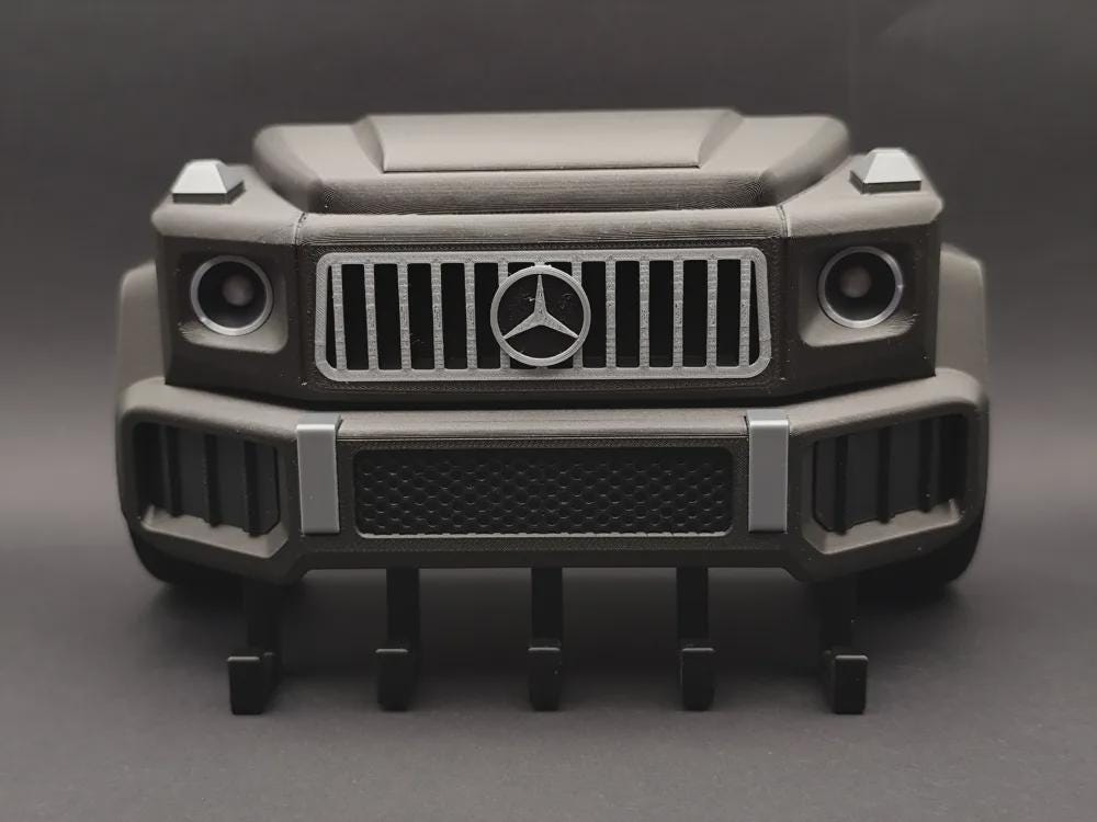 G Wagon inspired 3D printed wall key holder with customizable colors, product image 2 of 7 by A&S Studio