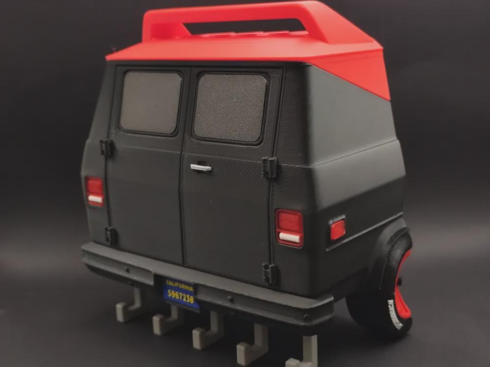 A-Team Van Key Holder, 3D Printed Retro TV Wall Rack, Automotive Garage Decor - product photo 1
