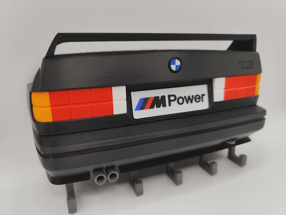 BMW E30 M3 Inspired 3D Printed Key Holder, Custom Color Garage Wall Decor - product photo 6