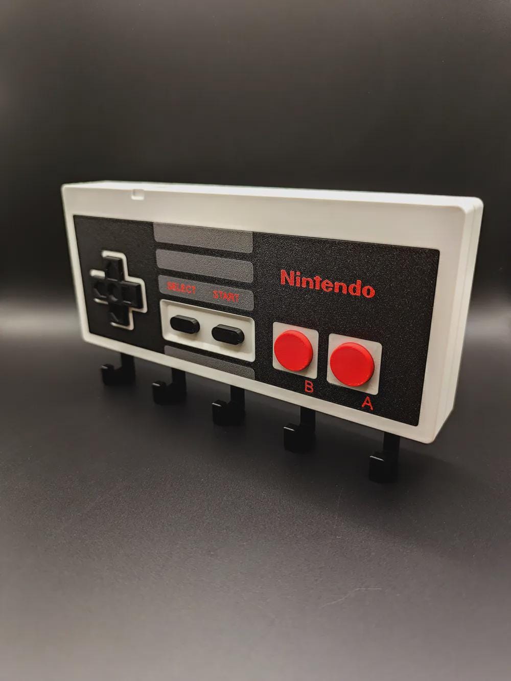 Retro NES Controller Key Holder | 3D Printed Gamer Wall Rack (5 Hooks) - product photo 2