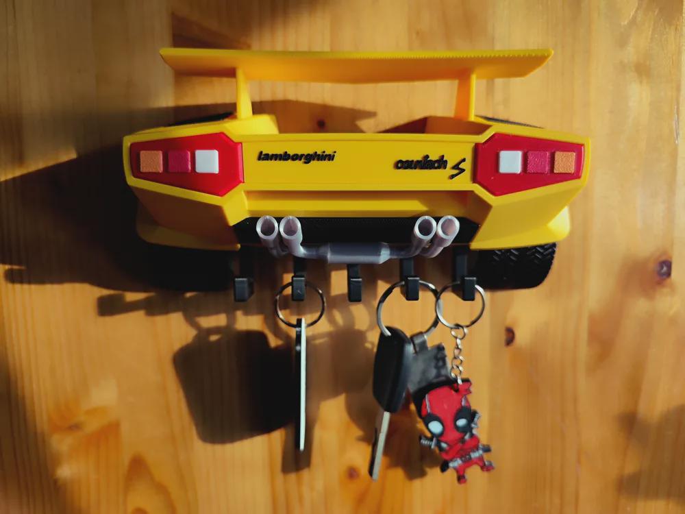 Countach-Inspired 3D Printed Key Holder | Customizable Sports Car Garage Decor - product photo 7