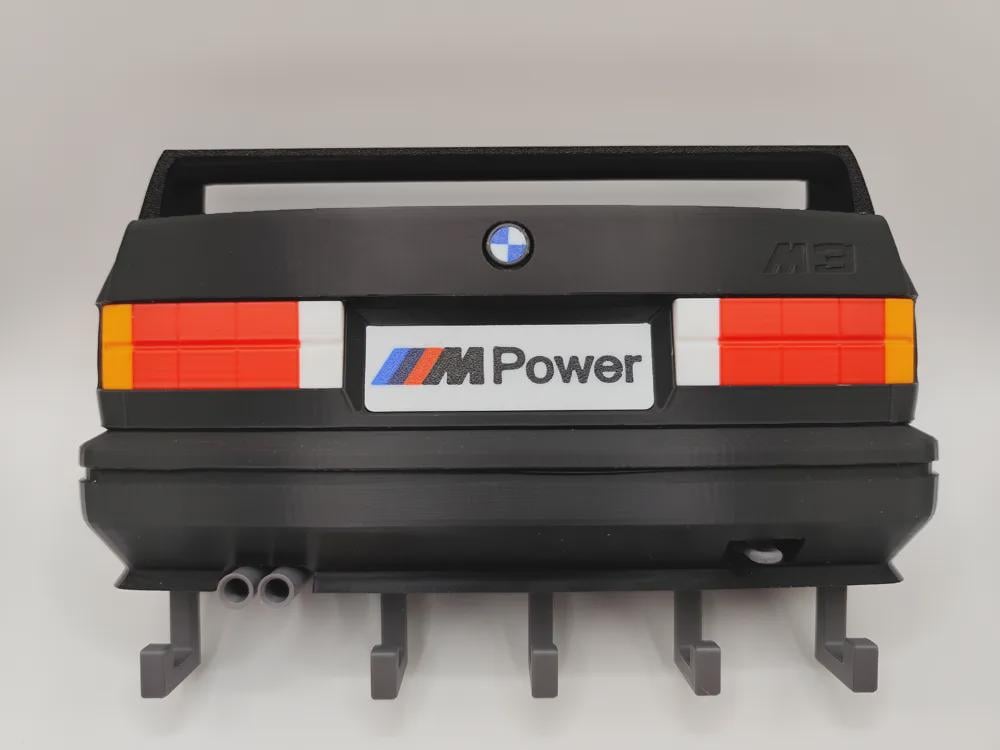 BMW E30 M3 Inspired 3D Printed Key Holder, Custom Color Garage Wall Decor - product photo 3