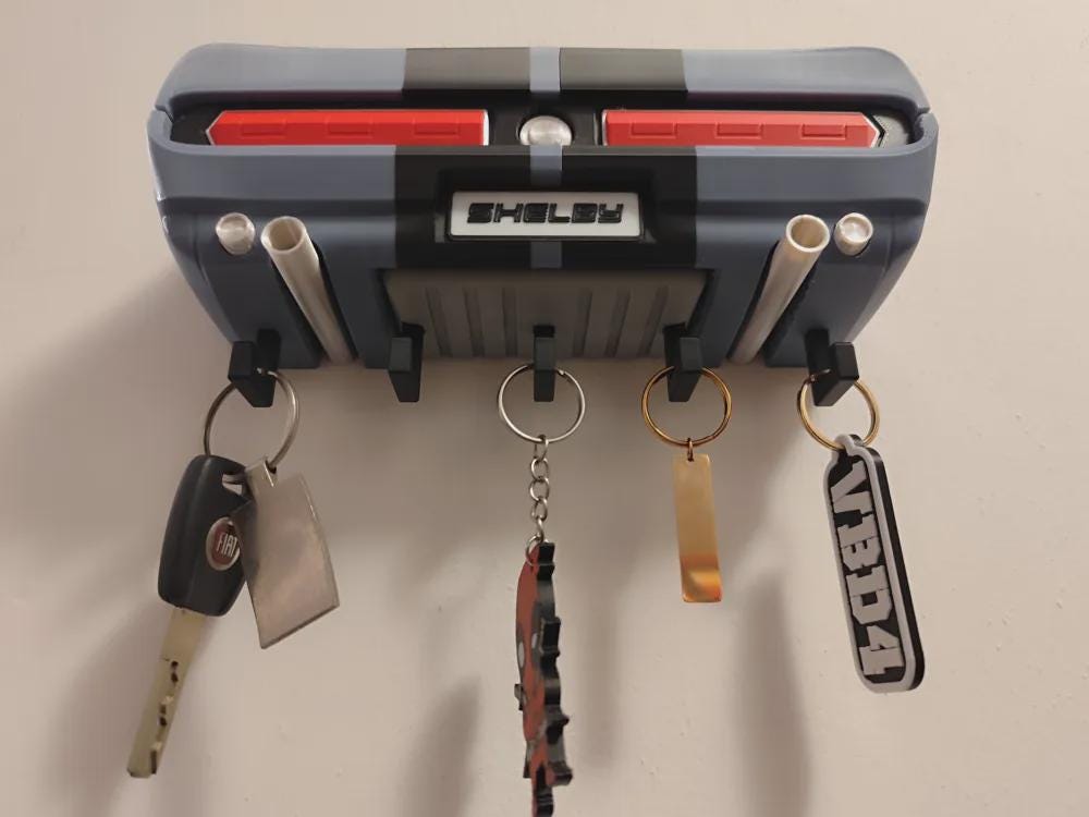 Shelby GT500 Inspired 3D Printed Key Holder | Custom Color Mustang Wall Rack (5 Hooks) - product photo 9