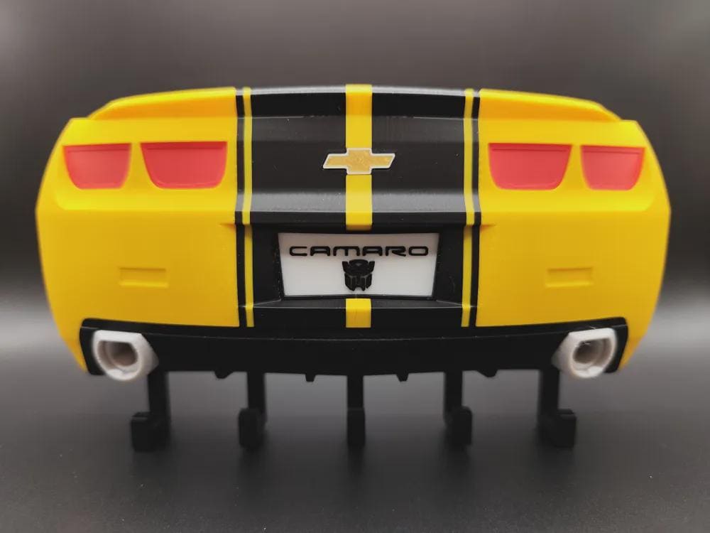 Transformers Bumblebee Key Holder | 3D Printed Yellow Muscle Car Wall Rack (5 Hooks) - product photo 2