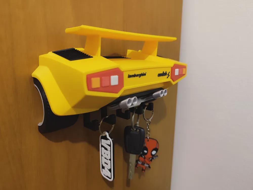 Countach-Inspired 3D Printed Key Holder | Customizable Sports Car Garage Decor - product photo 10