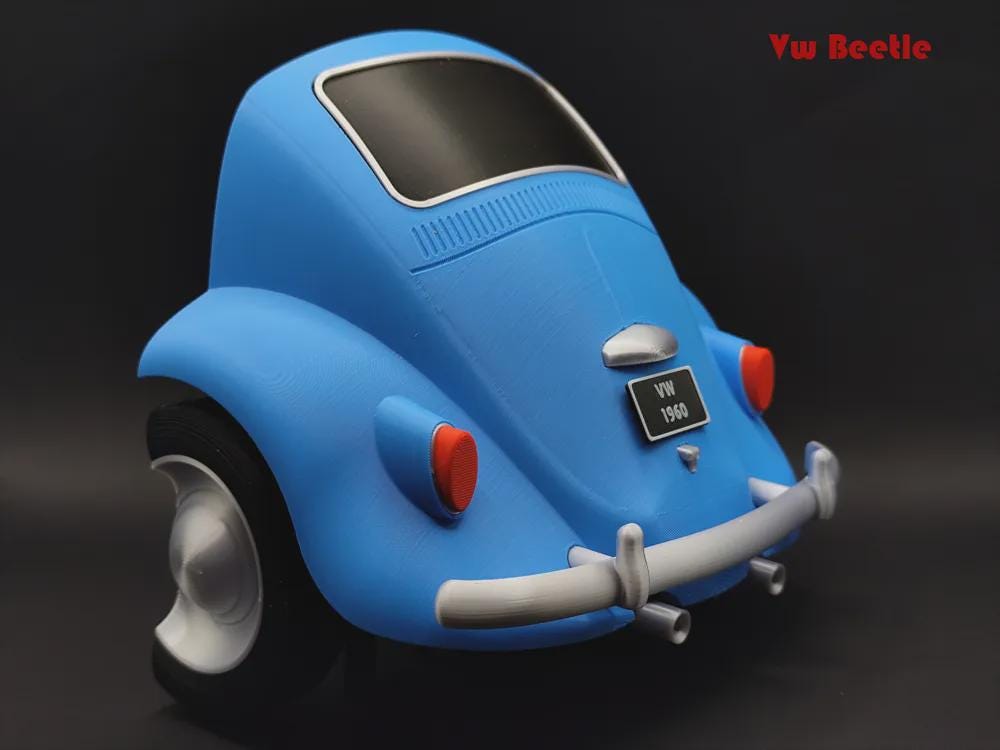 Custom Color 3D Printed VW Beetle Key Holder | Vintage Car Wall Decor - product photo 1