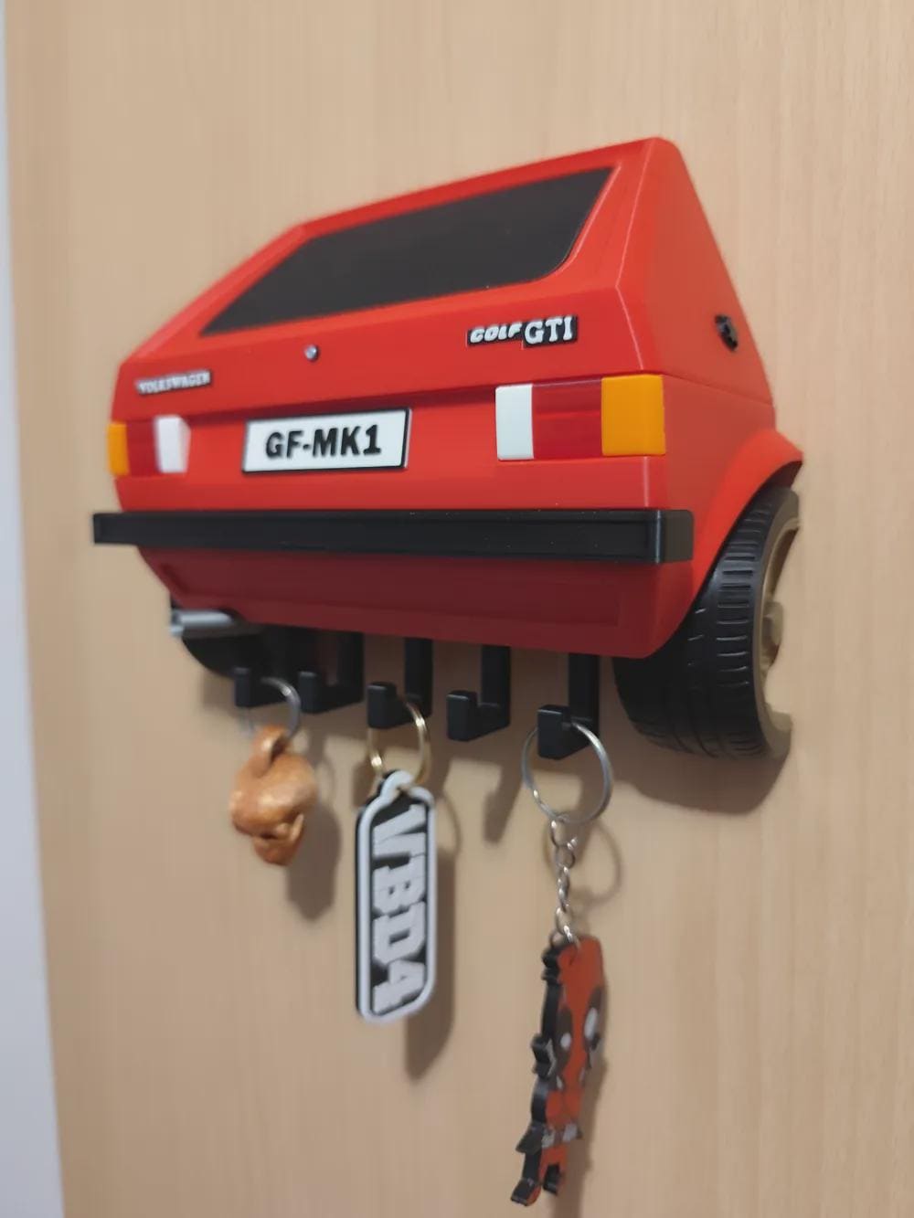 Customizable Golf MK1 Key Holder | 3D Printed VW Hatchback Wall Decor - product photo 9