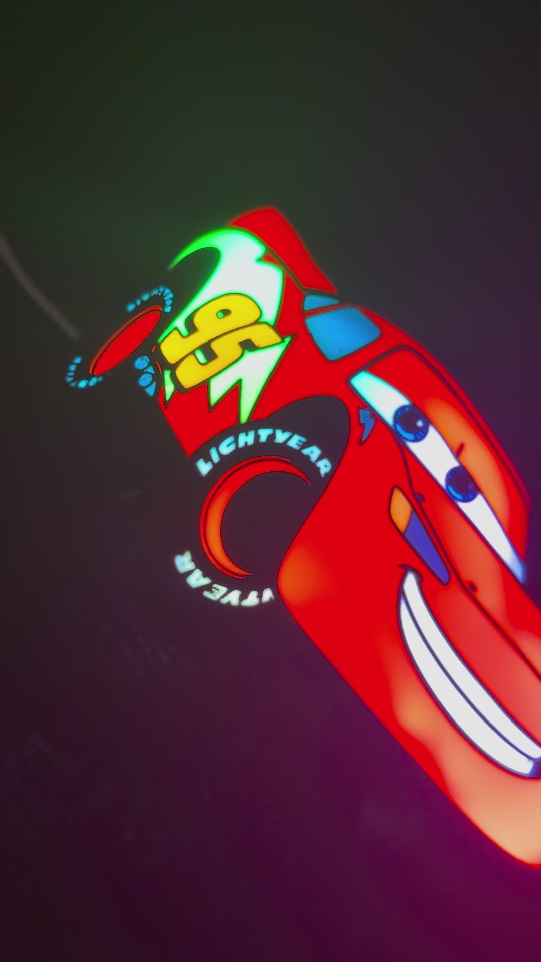 Lightning McQueen LED Lightbox | 3D Printed Cars-Inspired Decor